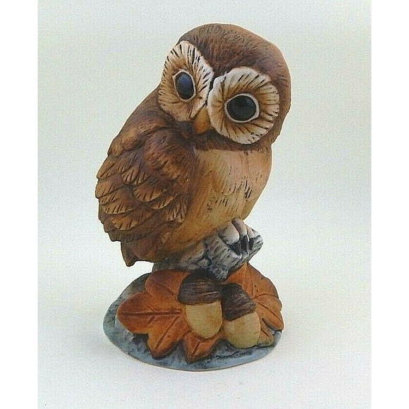 Andrea by Sadek Baby Owl Porcelain Bisque Figurine - Picture 2 of 9